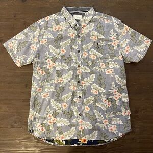 7 Diamond Men’s Short Sleeve Tropical Print Shirt Size L